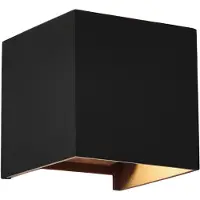 Mantra-Iluminacion LED-wandlamp buiten Davos, dimbaar, zwart, Aluminium, LED wandlamp buiten