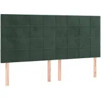 vidaXL Hoofdbord donkergroen 160x5x118/128 cm fluweel