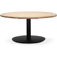LUX outdoor living Ventura low dining tuintafel 6 personen | teakhout + aluminium | Natural Teak/antraciet | Ø150cm ronde tuintafel 4 personen, 6