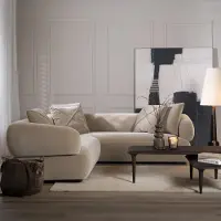 Livin24 Hoekbank Palermo velvet taupe links