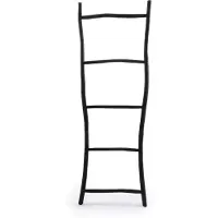 Bazar Bizar Ladderrek Tulum | hout zwart 60x165 cm handdoekenhouders | NADUVI