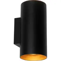 QAZQA Smart wandlamp zwart met goud 2-lichts incl. Wifi GU10 - Sab