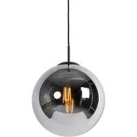 QAZQA Slimme hanglamp zwart met smoke glas 30 cm incl. Wifi ST64 - Pallon