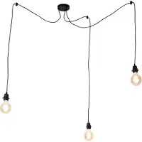 QAZQA Slimme hanglamp zwart 3-lichts incl. WiFi G95 - Cava
