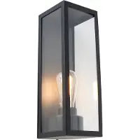 QAZQA Slimme buiten wandlamp zwart met glas incl. WiFi ST64 - Rotterdam Long