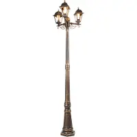 QAZQA Slimme lantaarn antiek goud 3-lichts IP44 incl. Wifi ST64 - Capital