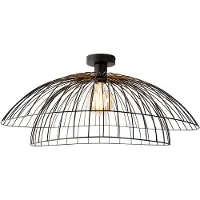 QAZQA Smart plafondlamp zwart 60 cm incl. Wifi G95 - Pua