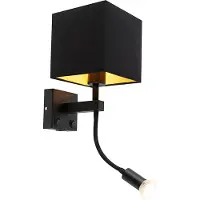 QAZQA Smart wandlamp zwart met USB incl. Wifi A60 en GU10 - Zeno