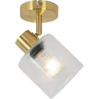 QAZQA Art Deco plafondspot goud met glas verstelbaar - Laura