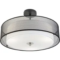 QAZQA Smart plafondlamp zwart met wit 50 cm incl. 3 Wifi A60 - Drum Duo