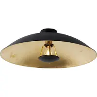 QAZQA Smart plafondlamp zwart met goud 60 cm incl. Wifi A60 - Emilienne
