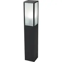 QAZQA Smart staande buitenlamp zwart met ribbel glas 80 cm incl. Wifi A60 - Charlois