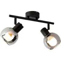 QAZQA Smart plafondlamp zwart met smoke glas incl. 2 Wifi P45 - Vidro