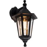 QAZQA Smart buiten wandlamp zwart IP44 incl. Wifi ST64 - New Haven