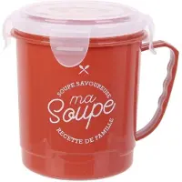 Home deco Magnetron Soepbeker met Ontluchtingsfilter – 12x8cm | Magnetron Bestendige Beker voor het Bereiden van Soep - Rood