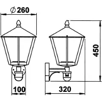 Albert Wandlamp buiten met bewegingssensor AWL, wit / opaal, Aluminium, Modern