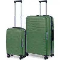 Travelz Swinger Kofferset 2-delig- Handbagage 55cm + 78 grote koffer - TSA-slot - Groen
