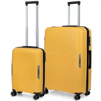 Travelz Swinger Kofferset 2-delig- Handbagage 55cm + 78 grote koffer - TSA-slot - Geel