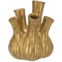 DK Design vaas Aglio - tulpenvaas - goud mat - D13 x H16 cm - Vazen