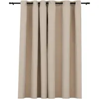 vidaXL Gordijn linnen-look verduisterend met ogen 290x245 cm beige