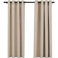 vidaXL Gordijnen linnen-look verduisterend ogen 2 st 140x175 cm beige