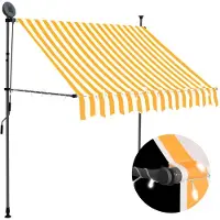 vidaXL Luifel handmatig uitschuifbaar met LED 100 cm wit en oranje
