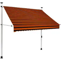 vidaXL Luifel handmatig uittrekbaar 200 cm oranje en bruin