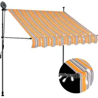 vidaXL Luifel handmatig uitschuifbaar met LED 100 cm geel en blauw