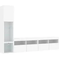 vidaXL 4-delige Tv-wandmeubelset met LED-verlichting bewerkt hout wit