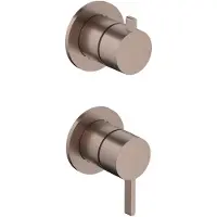 Hotbath Ace AC129EXT Afbouwdeel Mengkraan Met 2-weg Omstel - Geborsteld Koper Pvd - Kranen, Badkranen, Inbouw Badkranen - 8720847723383
