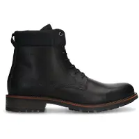 Van lier Zwarte leren veterboots | Maat 44