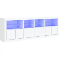 vidaXL Dressoir met LED-verlichting 202x37x67 cm wit