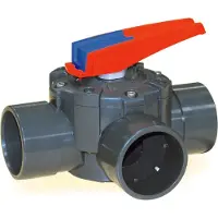 Cepex 41862 Ø63-75 3-way Rotary Disc Valve Female/male Solvent Socket Epdm O-rings Sillicone Gasket Zilver