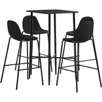 vidaXL 5-delige Barset stof zwart