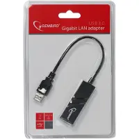 Gembird USB-A naar RJ45 Gigabit Ethernet LAN adapter - USB3.0 - CAT6 / zwart - 0,10 meter