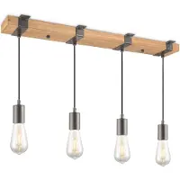Home Sweet Home hanglamp Denton 4L hout / burned metal