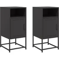 vidaXL Nachtkastjes 2 st 36x39x78 cm staal zwart