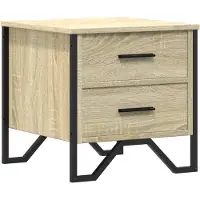 vidaXL Nachtkastje 40x41x40 cm bewerkt hout sonoma eikenkleurig