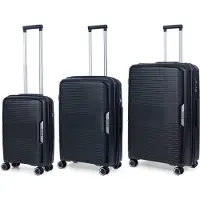 Travelz Swinger Kofferset 3-delig- Lichtgewicht koffers met TSA-slot - Zwart