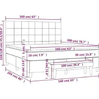 vidaXL Boxspring met matras stof blauw 160x200 cm
