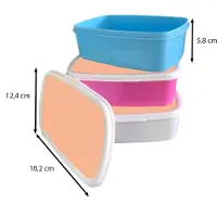 MuchoWow Broodtrommel Blauw - Lunchbox Abrikoos - Roze - Pastel - Effen - Kleur - Brooddoos 18x12x6 cm - Brood lunch box - Broodtrommels voor kinderen en volwassenen
