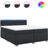 vidaXL Boxspring met matras kunstleer zwart 200x200 cm