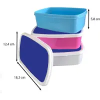 MuchoWow Broodtrommel Blauw - Lunchbox Blauw - Effen kleur - Donkerblauw - Brooddoos 18x12x6 cm - Brood lunch box - Broodtrommels voor kinderen en volwassenen