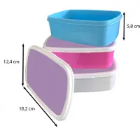 MuchoWow Broodtrommel Roze - Lunchbox Interieur - Paars - Kleuren - Paarse - Kleur - Effen - Brooddoos 18x12x6 cm - Brood lunch box - Broodtrommels voor kinderen en volwassenen