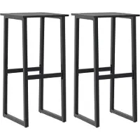vidaXL Barkrukken 2 st 38x38x80 cm gepoedercoat staal zwart