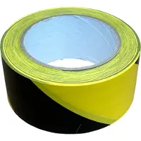 Kortpack - Vloermarkeringstape 50mm breed x 33mtr lang - Zwart/geel - 1 rol - Vloertape - Signalisatietape - (021.0395)