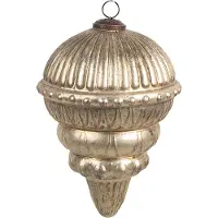 Clayre & Eef Kerstbal Overig Ø 10x14 cm Goudkleurig Glas Kerstballen