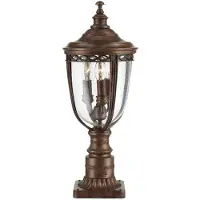 ELSTEAD Sokkellamp buiten English Bridle, dimbaar, brons / oud-messing, metaal, Antiek, Sokkellamp