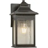 Elstead Lighting Wandlamp buiten Livingston, brons / oud-messing, Glas, Maritiem, Wandlamp buiten