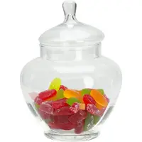 Excellent houseware Snoeppot/voorraadpot Sweets - 5000 ml - glas - luchtdichte deksel - D21 x H28 cm - Voorraadpot